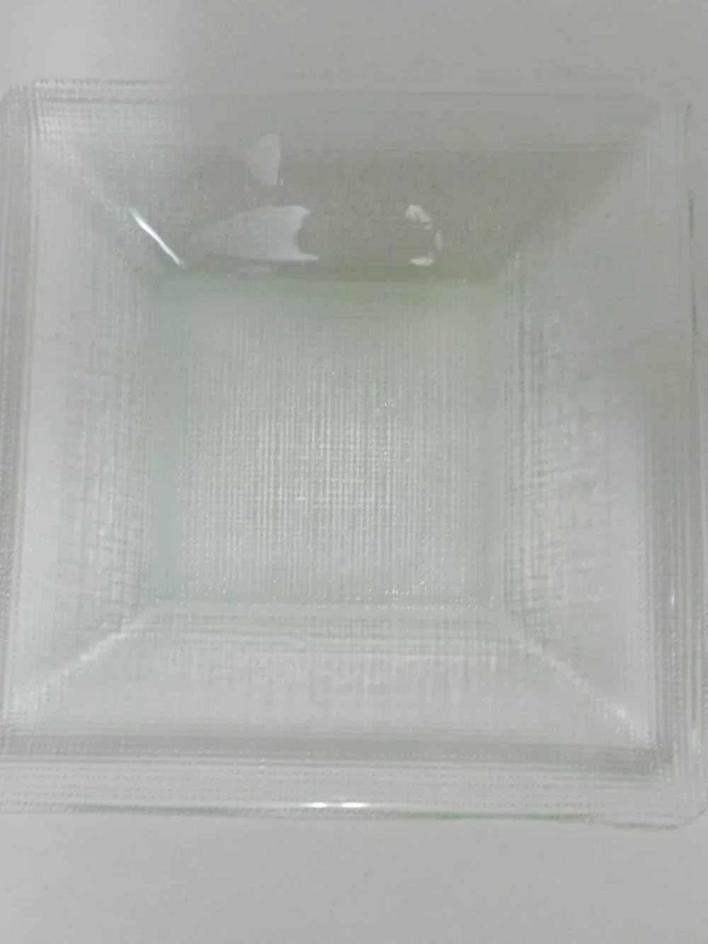 Crate & Barrel Pastel Square Side Appetizer Dessert Starter Glass Plates Set 4